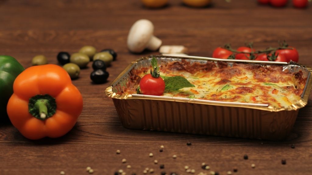 Cooking Lasagna In Disposable Aluminium Pan